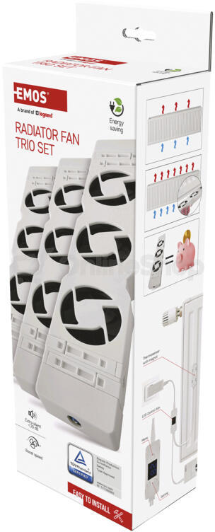 Emos ventilátor pod radiátor TRIO, bílý (P56PR3)