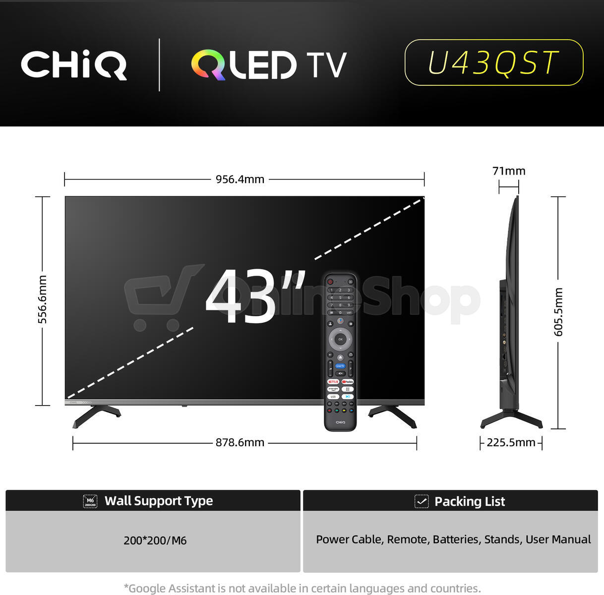 UHD QLED TV CHiQ 43" U43QST