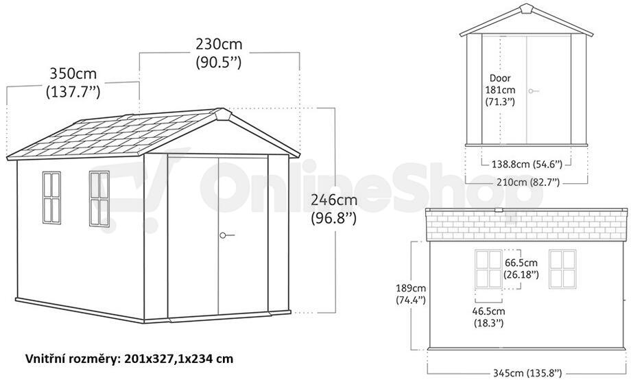 KETER APEX domek 11x7,5 ASHWOOD