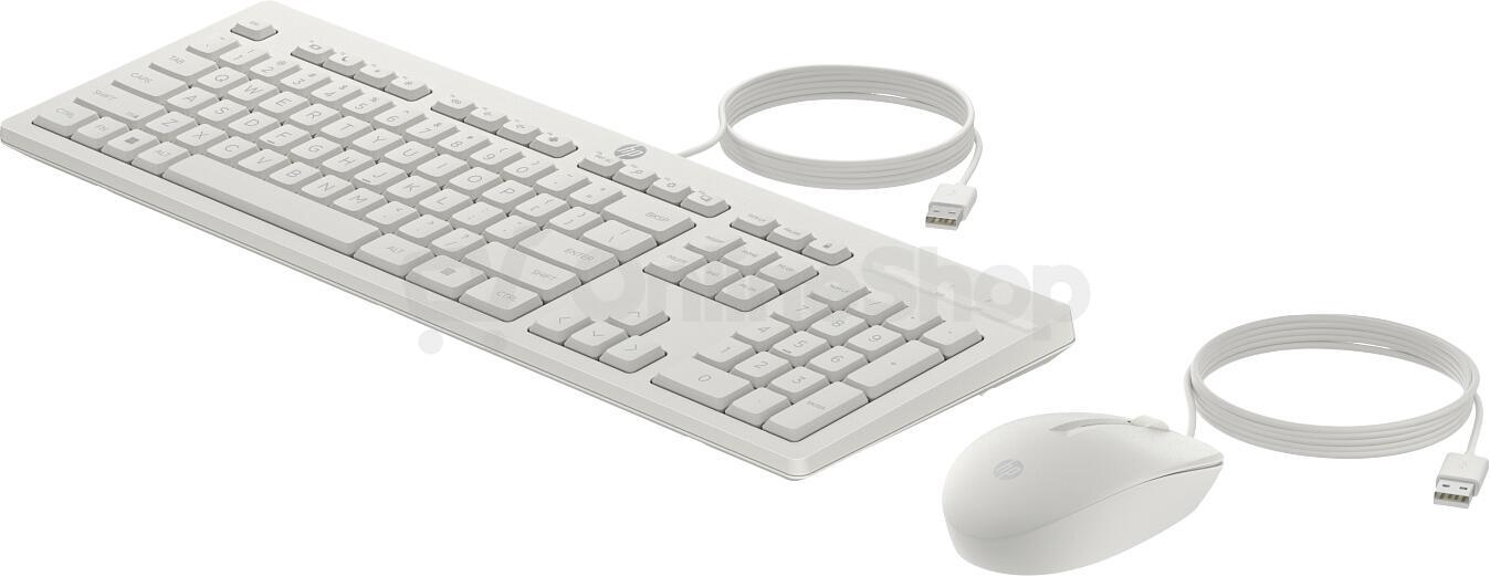 USB klávesnice a myš HP 225 AW5S6AA#BCM, bílá