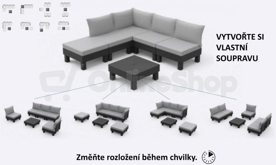 KETER ELEMENTS SIGNATURE zahradní plastový set - walnut