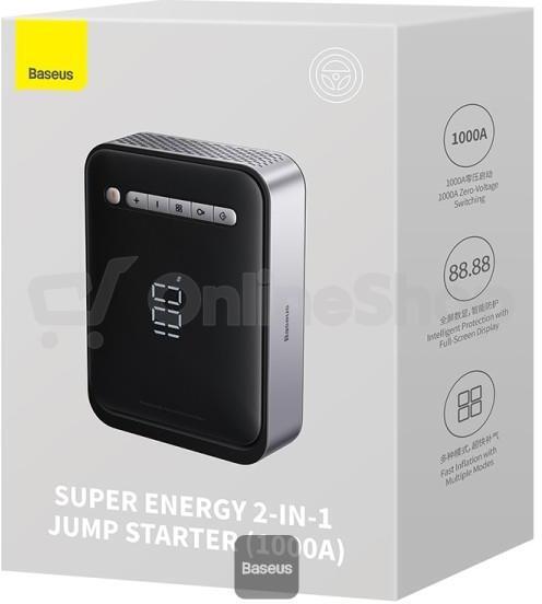Powerbanka Baseus Super Energy 8000mAh, se startovacími kabely a kompresorem černá
