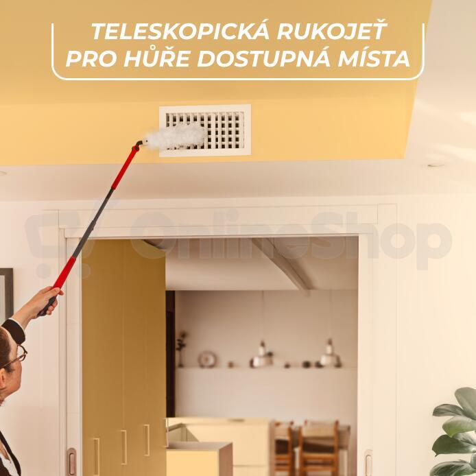 Prachovka Vileda Flex&Catch s dlouhou rukojetí