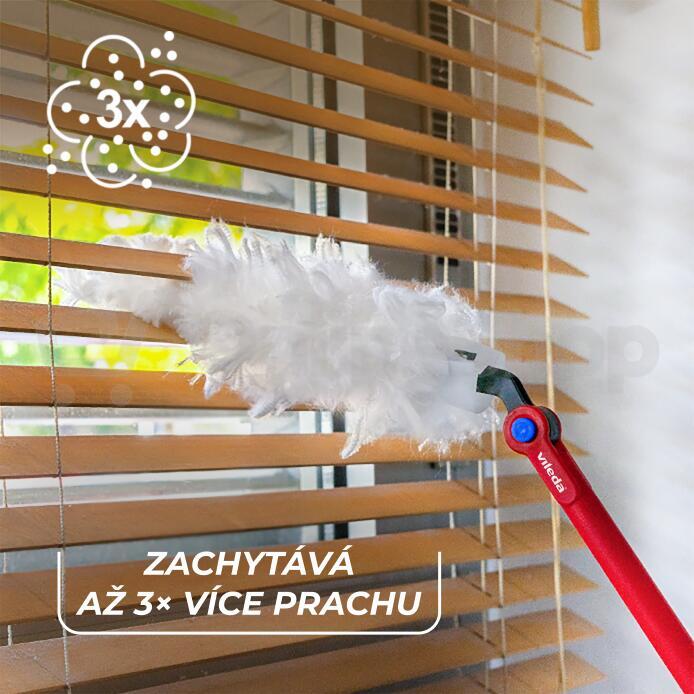 Prachovka Vileda Flex&Catch s dlouhou rukojetí
