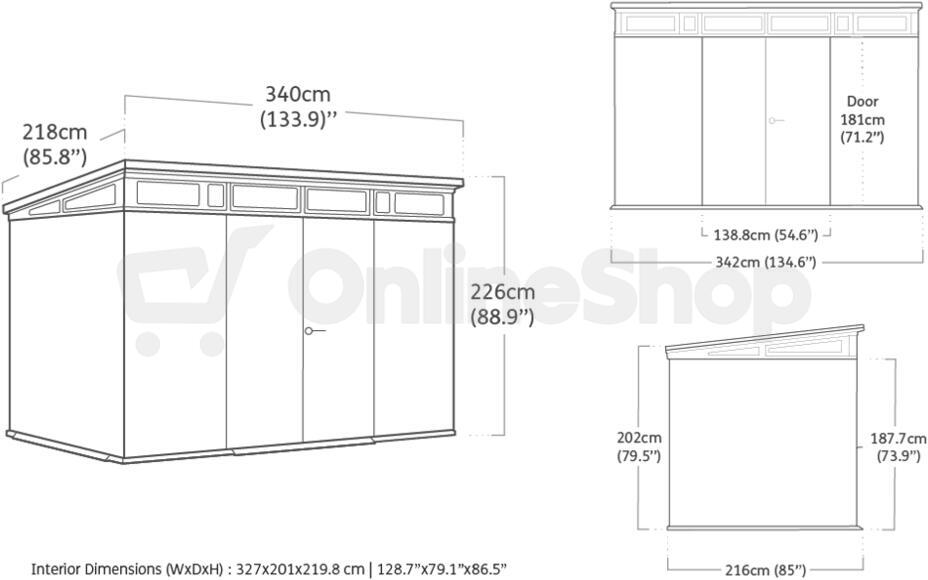 KETER PENT Signature domek 11x7 Storm Grey