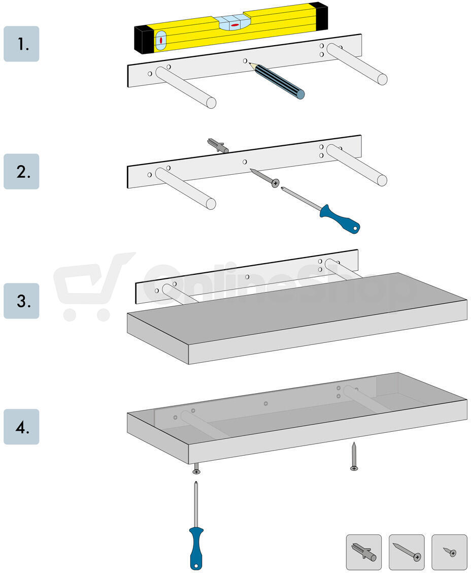 Polička, mdf, hnědá, P-001 OLW Autronic