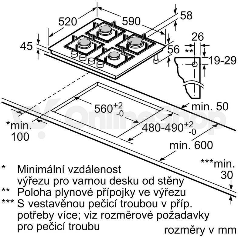 Plynová varná deska BOSCH PPP6A6I10