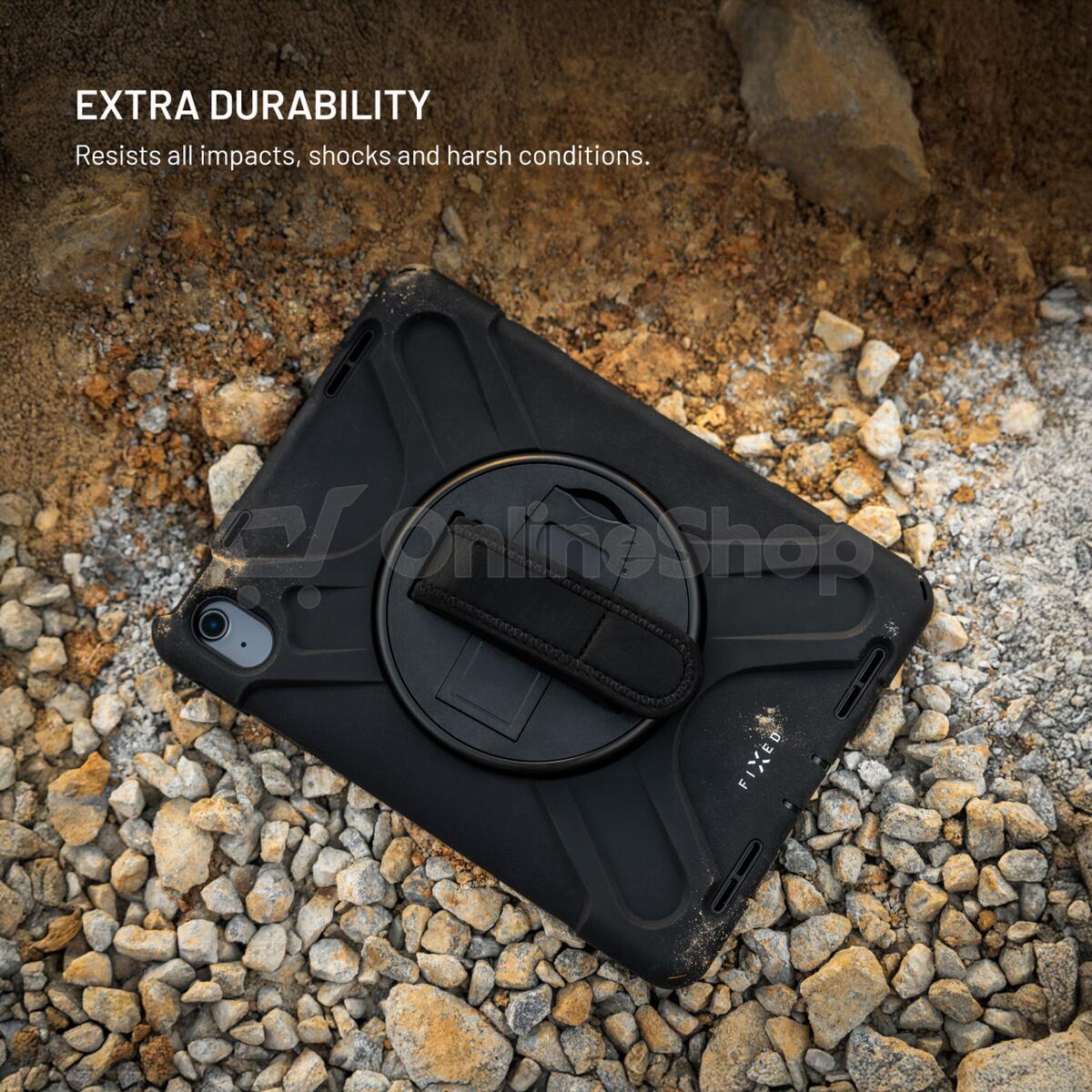Odolné pouzdro se stojánkem FIXED Rugged Tab Case pro Samsung Galaxy Tab A11, černé
