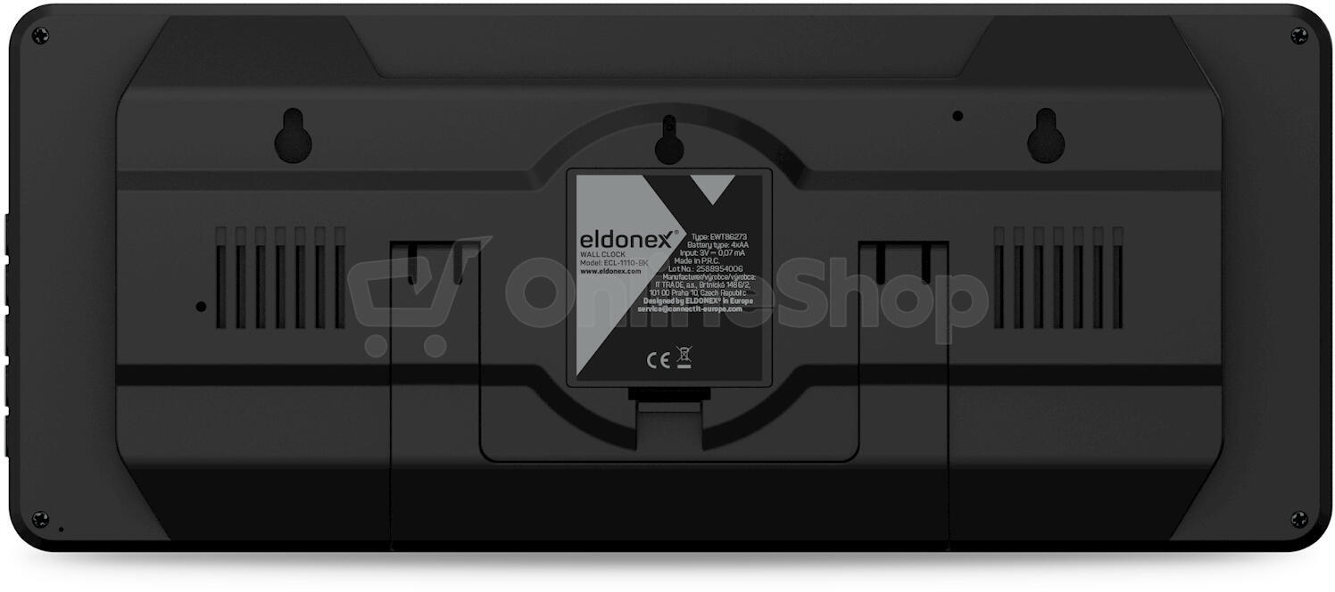 ELDONEX TimeCheck nástěnné hodiny ČERNÉ