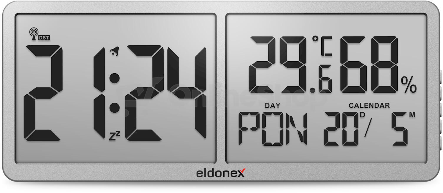 ELDONEX TimeCheck nástěnné hodiny STŘÍBRNÉ