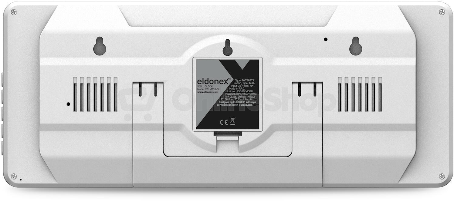 ELDONEX TimeCheck nástěnné hodiny STŘÍBRNÉ