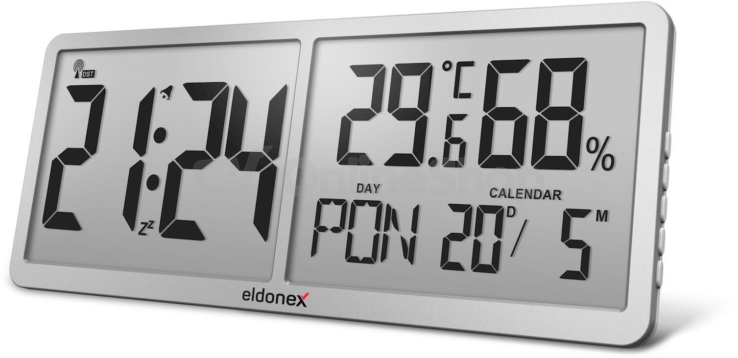 ELDONEX TimeCheck nástěnné hodiny STŘÍBRNÉ