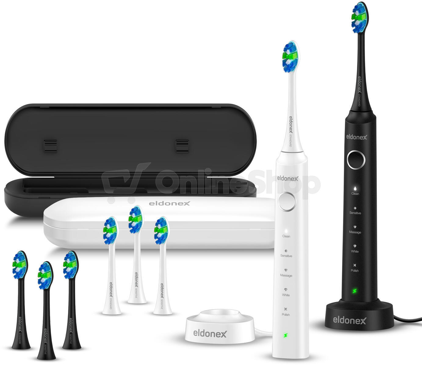 ELDONEX SonicPro DuoPack sonické zubní kartáčky ČERNÝ&BÍLÝ