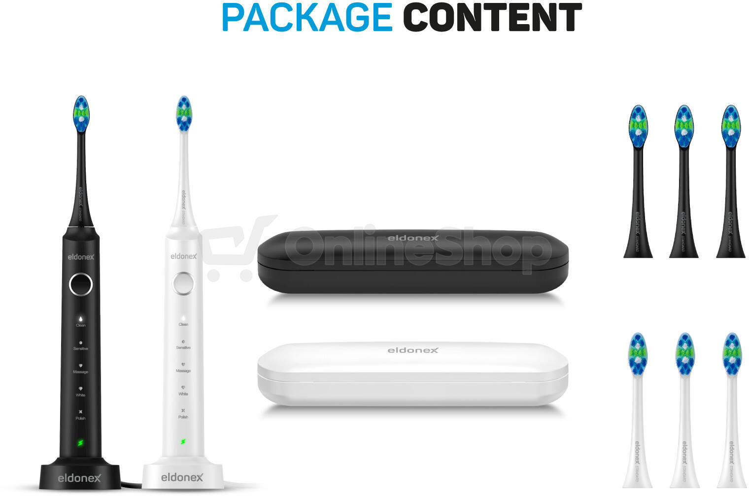 ELDONEX SonicPro DuoPack sonické zubní kartáčky ČERNÝ&BÍLÝ
