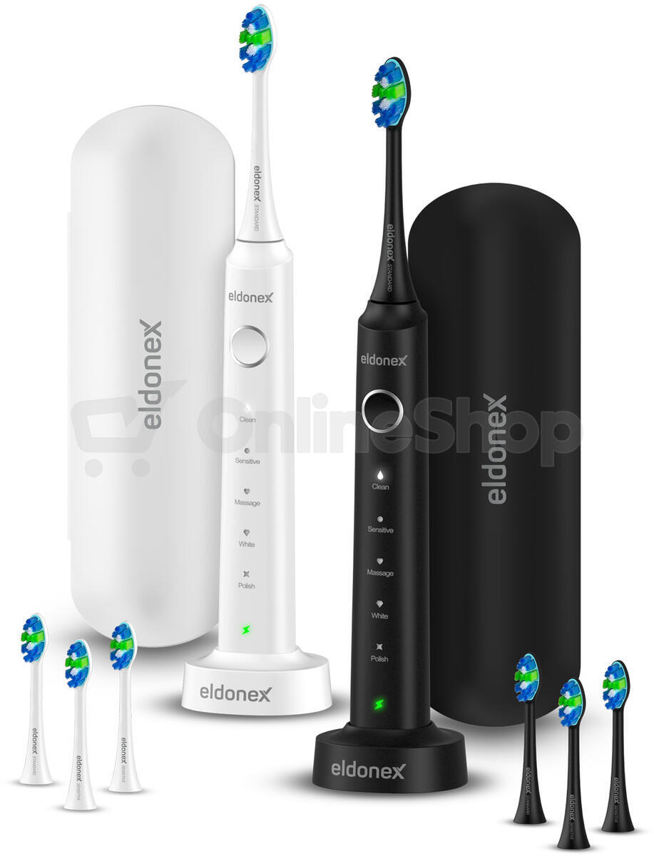 ELDONEX SonicPro DuoPack sonické zubní kartáčky ČERNÝ&BÍLÝ