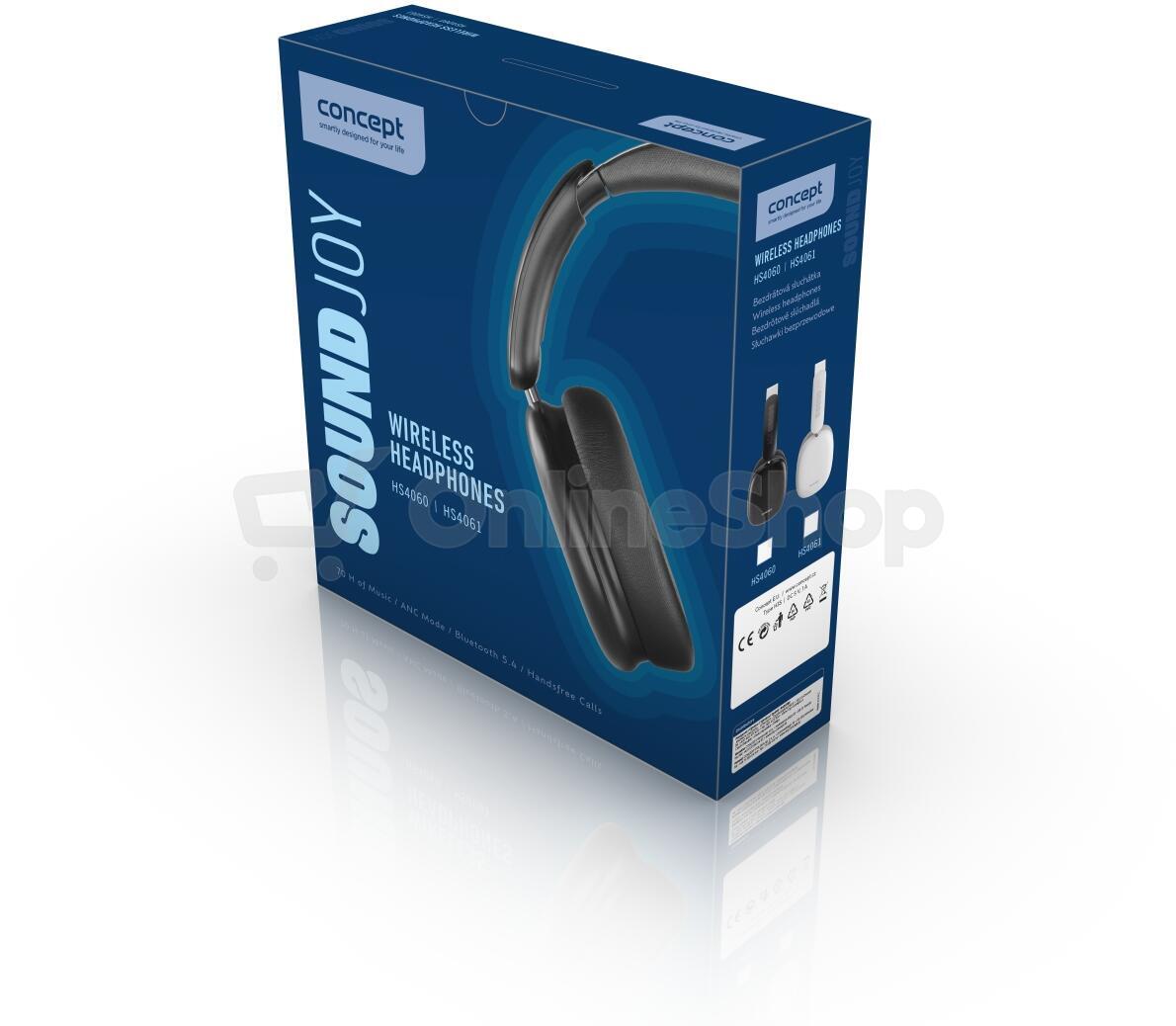 Bezdrátová sluchátka Concept SoundJoy HS4060, černá