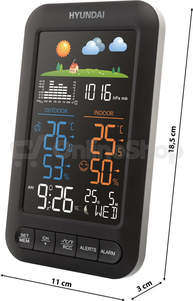 Meteostanice Hyundai WS 5110, černá