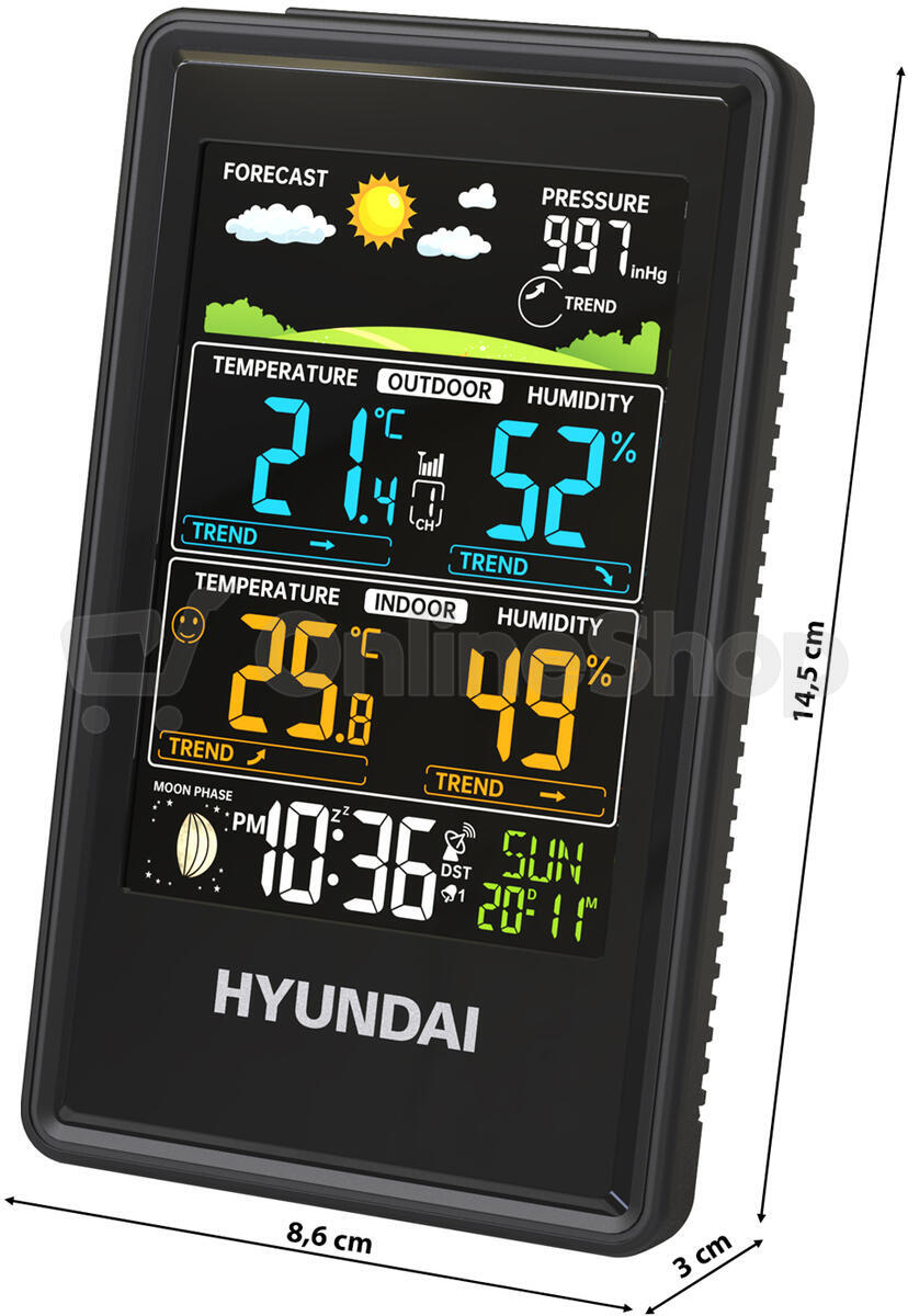 Meteostanice Hyundai WS 2350, černá