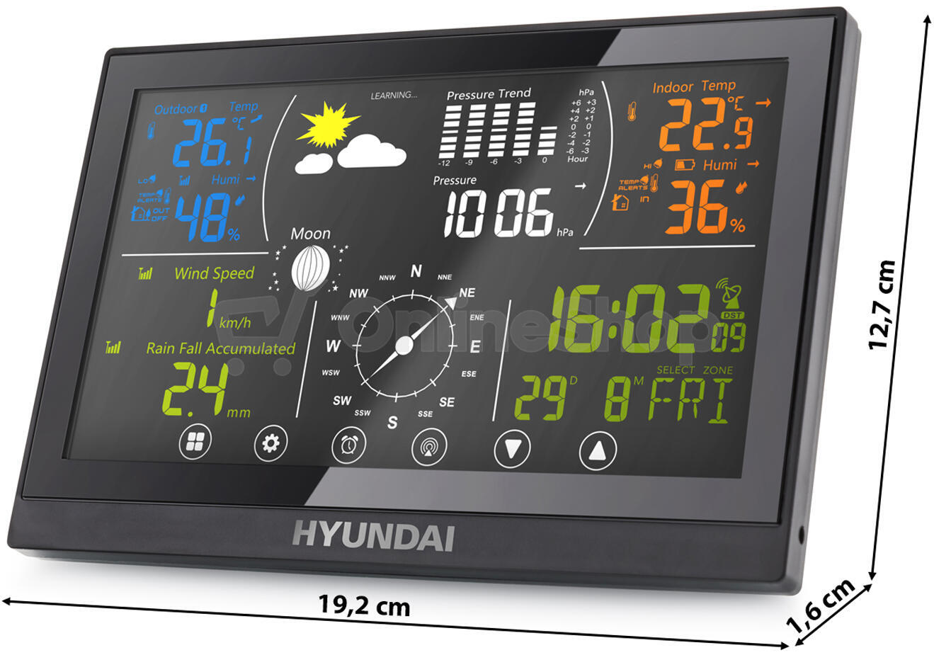 Meteostanice Hyundai WSP 5100 RWIND, černá