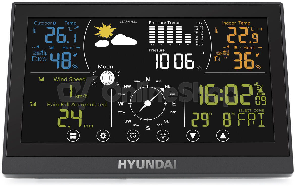 Meteostanice Hyundai WSP 5100 RWIND, černá