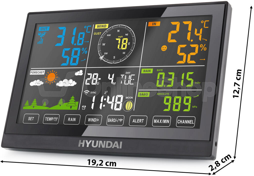 Meteostanice Hyundai WSP 5200 WIFI, černá