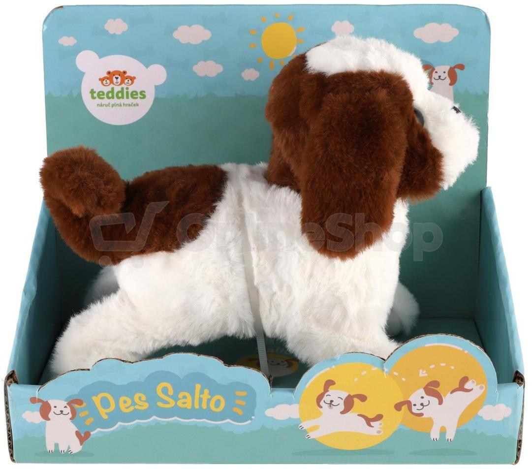 Pes Salto Teddies skákací chodící, 19cm