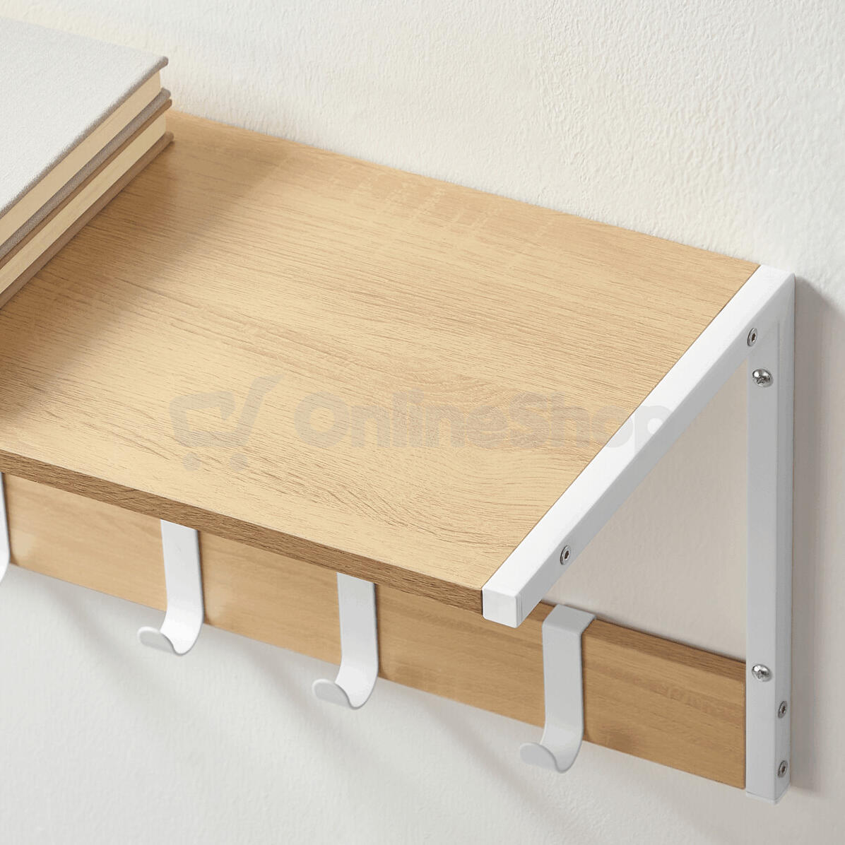 Set 2 nástěnných poliček, mdf, béžová, ABP-E1083 WT Autronic