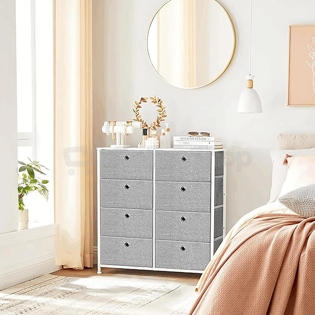 Komoda 80x30x82cm, kov, šedá, AUK-E1024 GREY Autronic