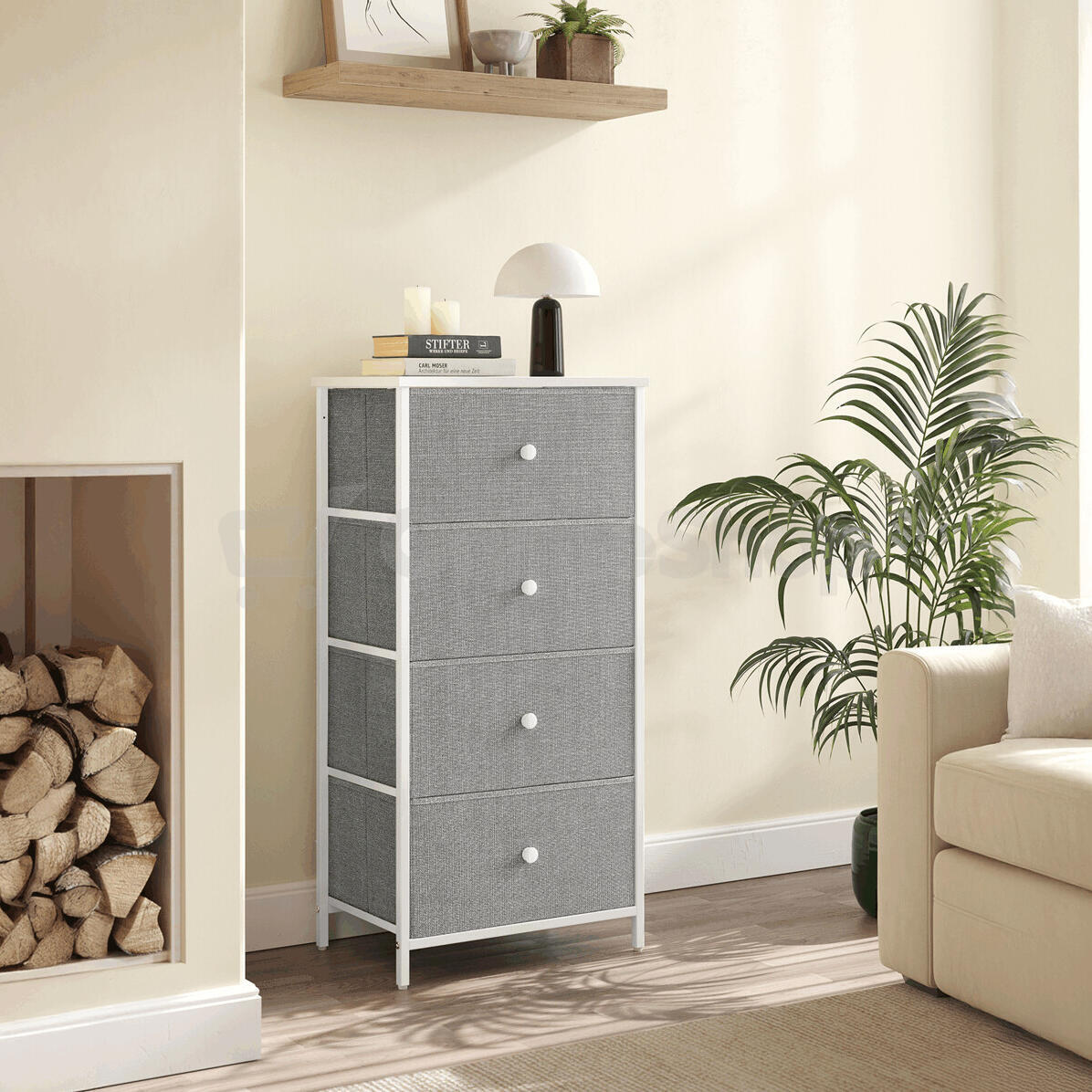 Komoda 45x30x92cm, mdf, šedá, AUK-E1031 GREY Autronic