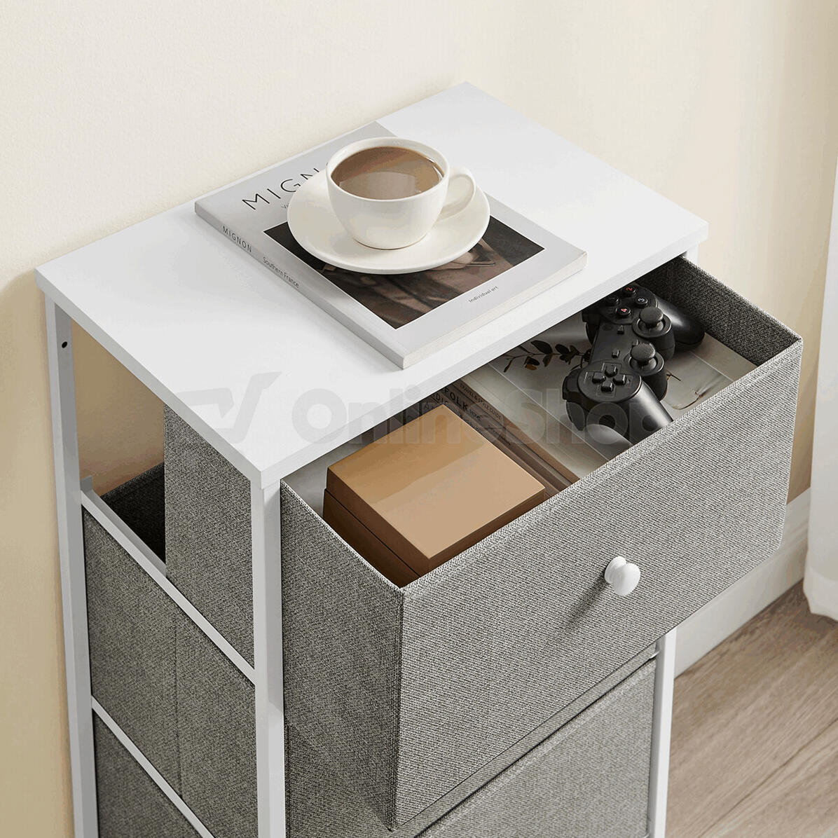 Komoda 45x30x92cm, mdf, šedá, AUK-E1031 GREY Autronic