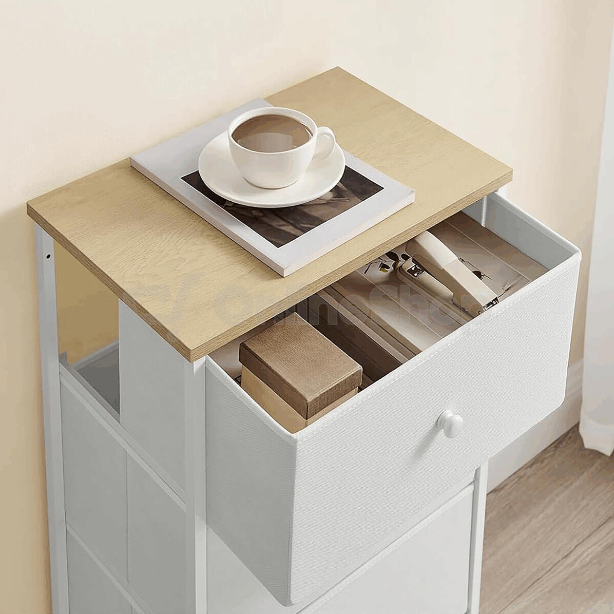 Komoda 45x30x92cm, mdf, bílá, AUK-E1031 WT Autronic