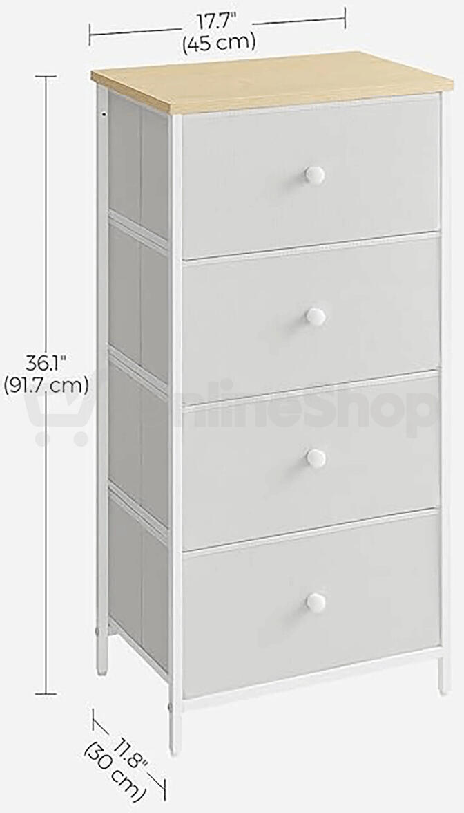 Komoda 45x30x92cm, mdf, bílá, AUK-E1031 WT Autronic