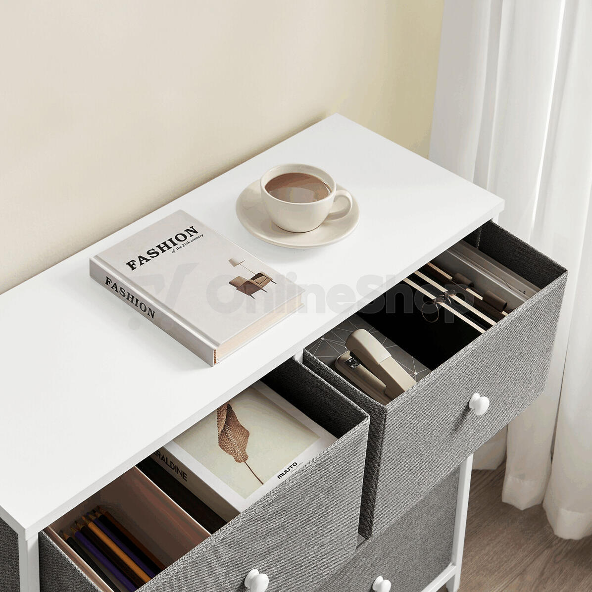 Komoda 80x30x71cm, kov, šedá, AUK-E1032 GREY Autronic
