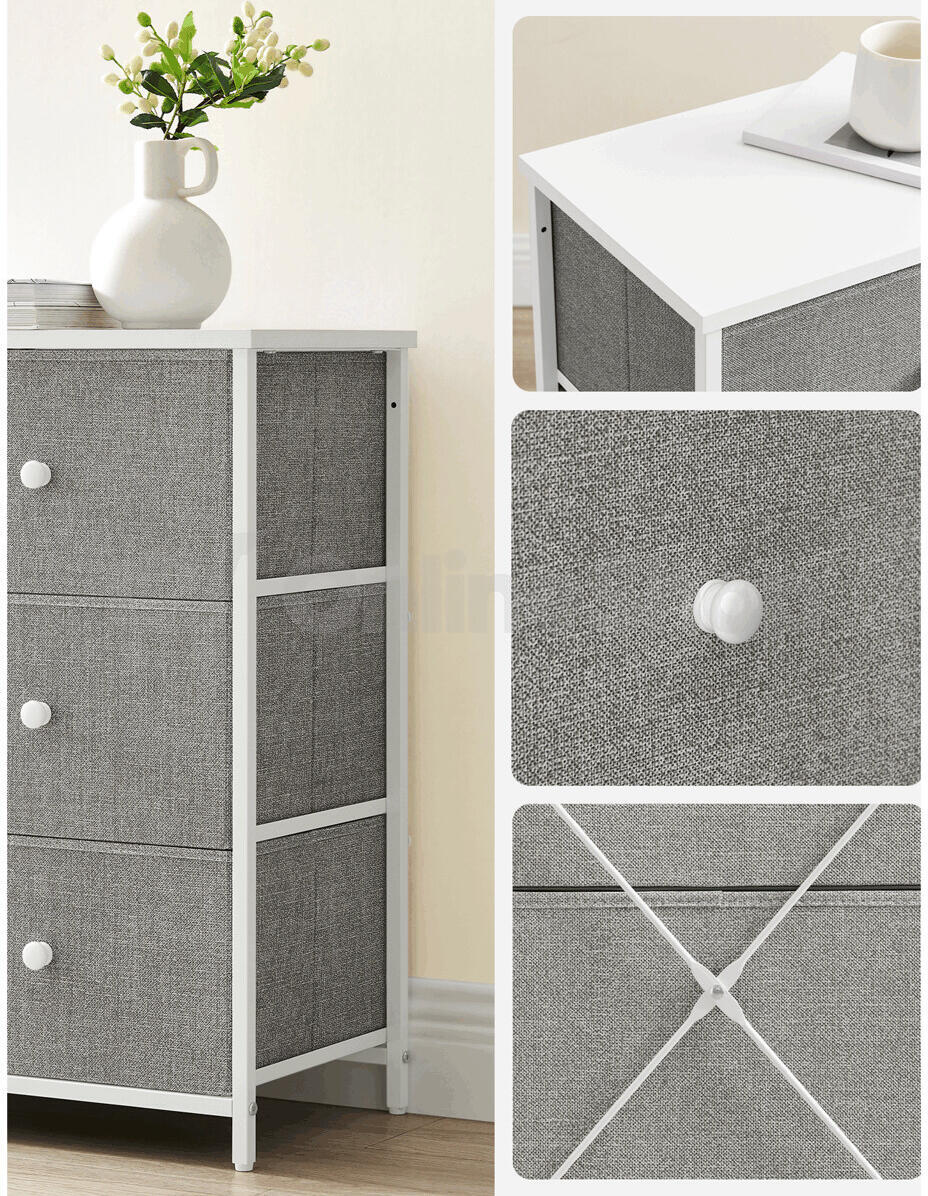 Komoda 80x30x71cm, kov, šedá, AUK-E1032 GREY Autronic