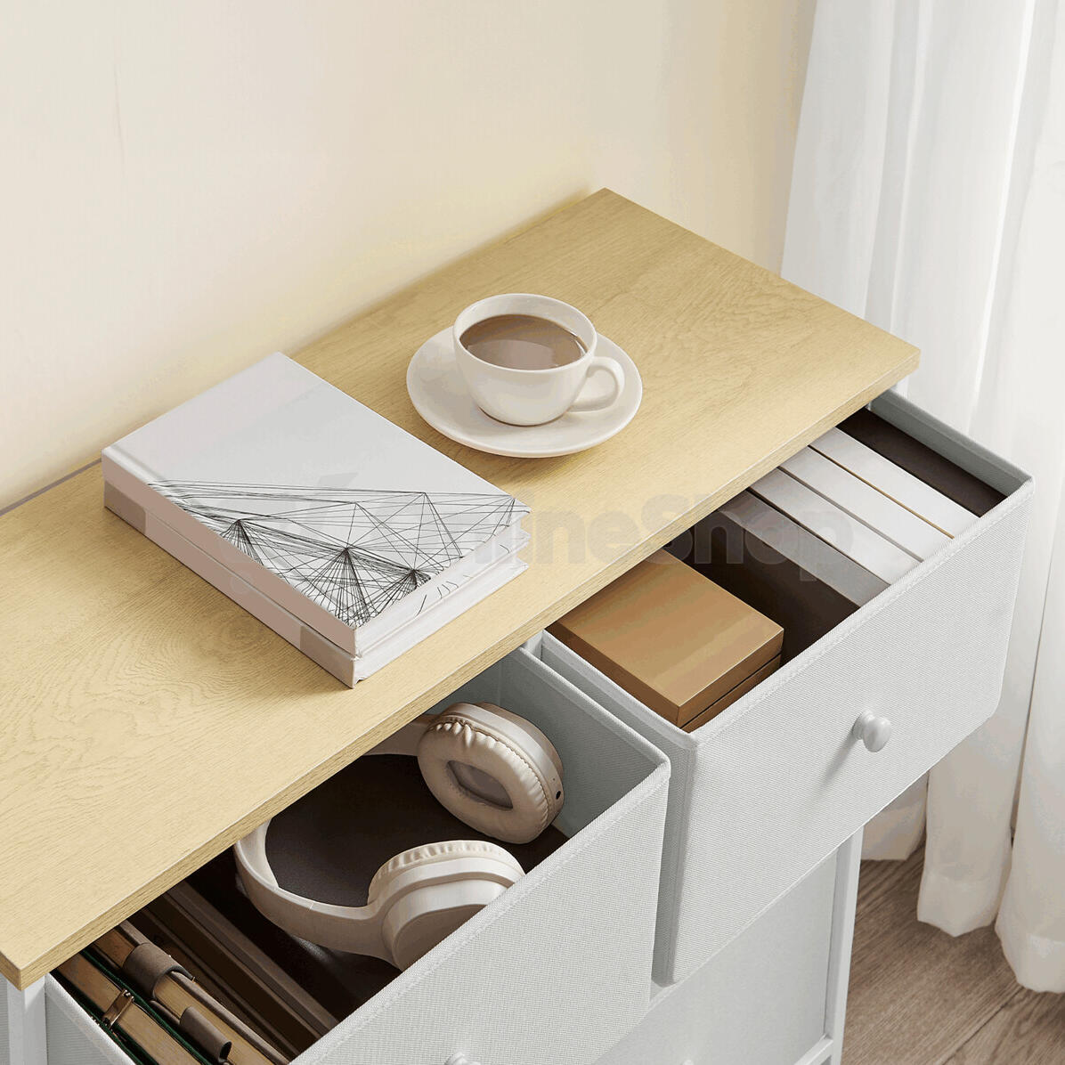 Komoda 80x30x71cm, kov, bílá, AUK-E1032 WT Autronic