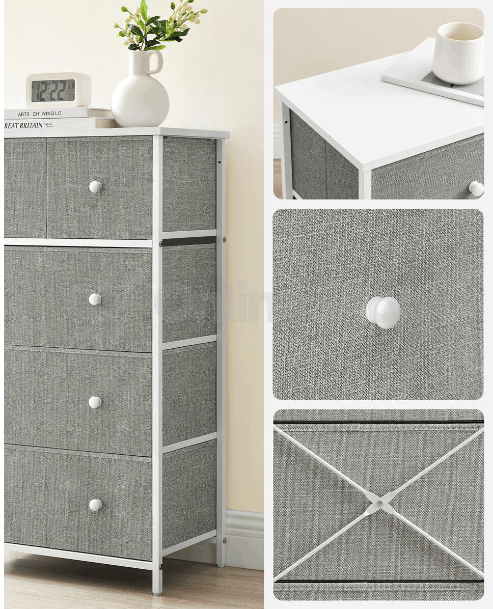 Komoda 56x30x93cm, kov, šedá, AUK-E1051 GREY Autronic
