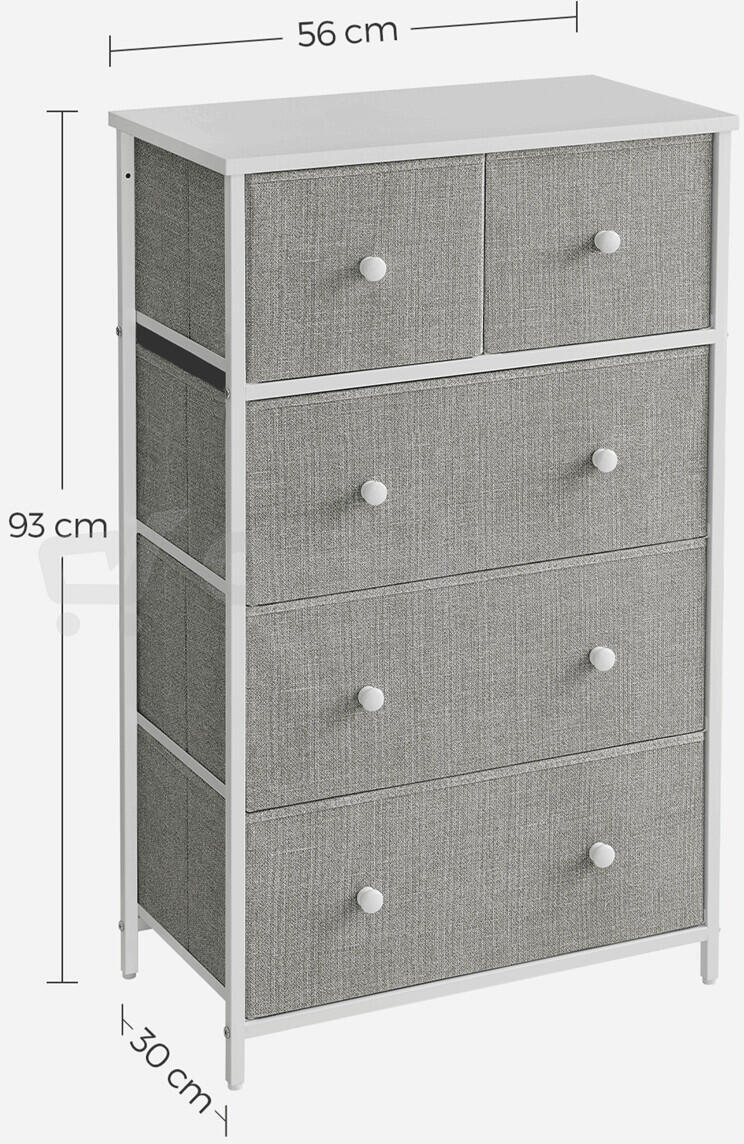 Komoda 56x30x93cm, kov, šedá, AUK-E1051 GREY Autronic