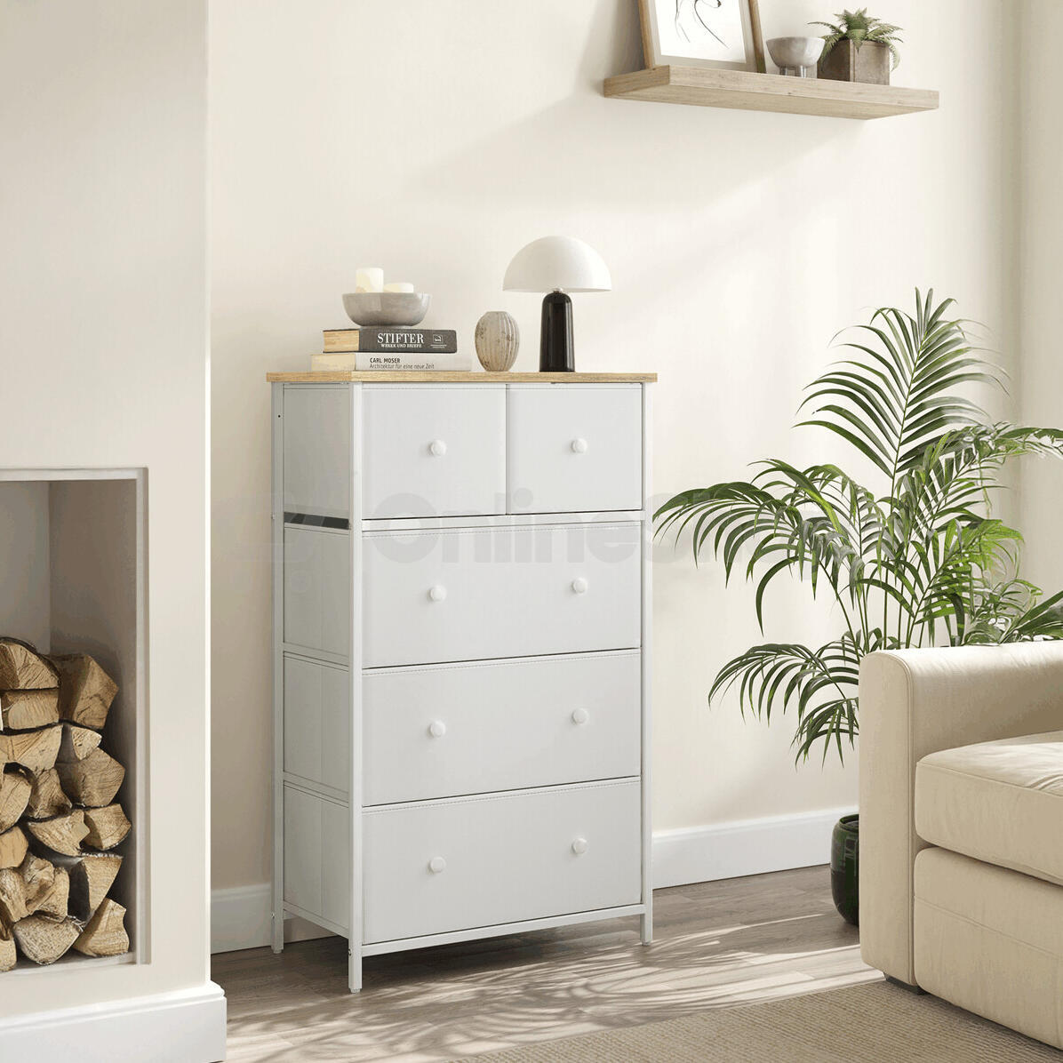 Komoda 56x30x93cm, kov, bílá, AUK-E1051 WT Autronic