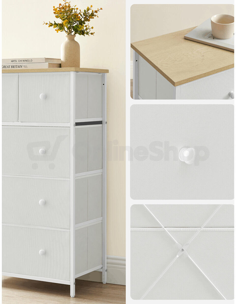 Komoda 56x30x93cm, kov, bílá, AUK-E1051 WT Autronic