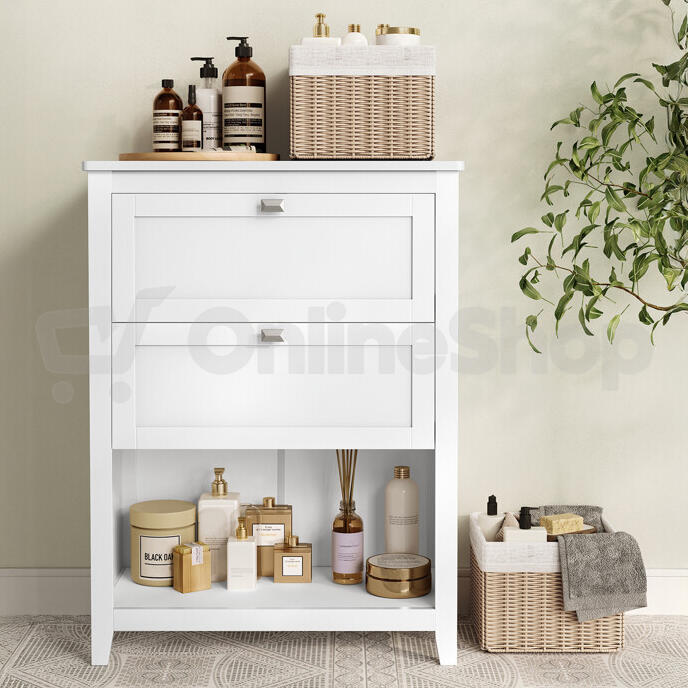 Koupelnová skříňka 60x30x80cm, mdf, bílá, AUK-E1054 WT Autronic