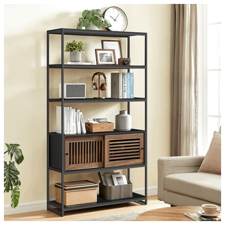 Regál, mdf, černá, AUR-E1121 BK Autronic