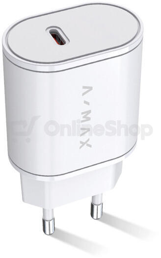 Chytrá nabíječka A-MAX Power Delivery 20W USB-C, bílá