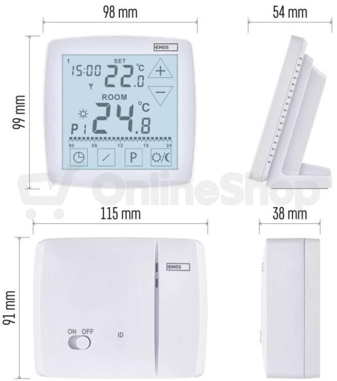 Emos pokojový programovatelný bezdrátový OpenTherm termostat P56A11
