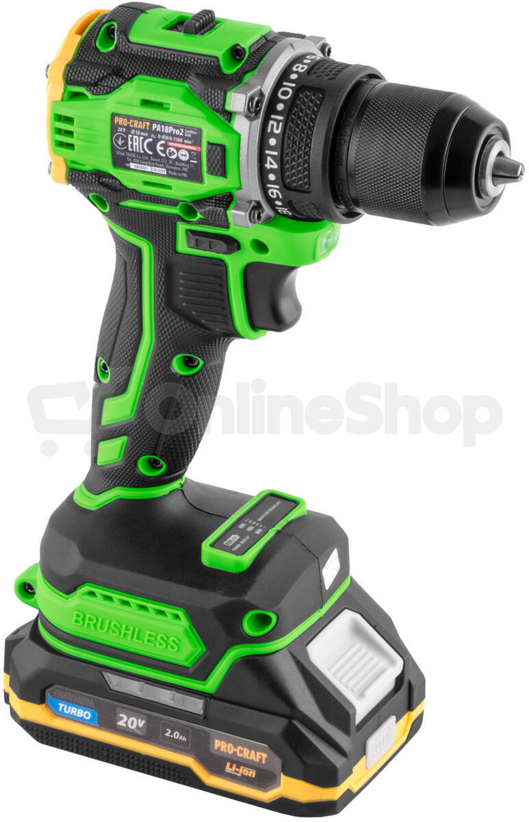 Aku vrtací šroubovák Procraft PA18Pro2 + sada bitů / PA18Pro2-1B-C