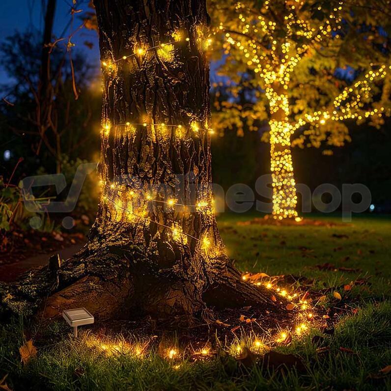 LED solární řetěz Solight WL919, 22 m, teplá bílá