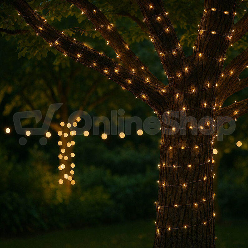 LED solární řetěz Solight WL919, 22 m, teplá bílá