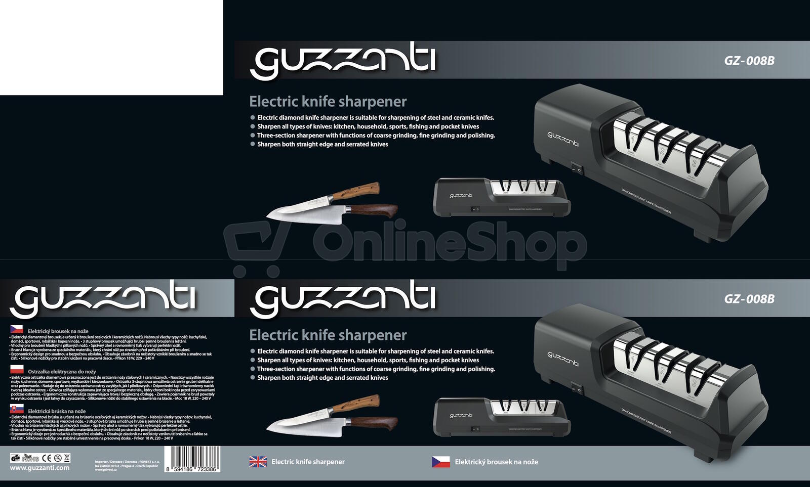 Elektrický brousek nožů Guzzanti GZ 008B