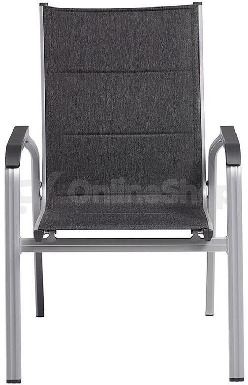 Stohovatelné, hliníkové křeslo KETTLER BASIC PLUS PADDED - stříbrná / antracit