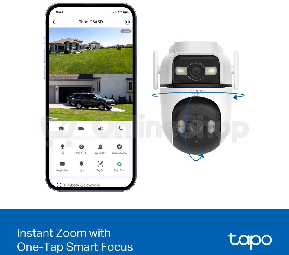 Kamera TP-Link Tapo C545D 3MPx duál, venkovní, IP PTZ, WiFi, přísvit