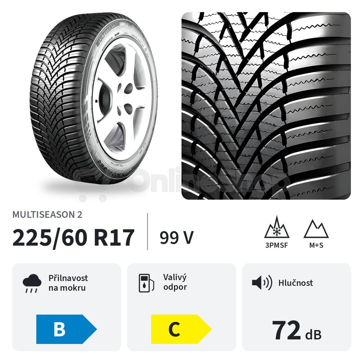 Celoroční pneu FIRESTONE 225/60 R 17 99V MULTISEASON 2 TL M+S 3PMSF
